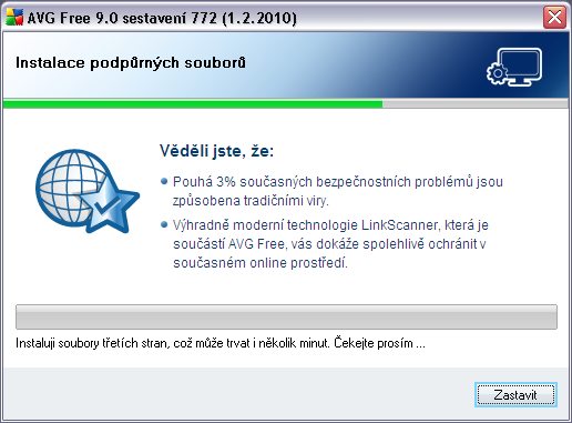 4.10. Zavření spuštěných aplikací Dialog Zavření spuštěných aplikací se v průběhu instalačního procesu zobrazí pouze tehdy, když instalace koliduje s některými programy, které aktuálně běží na Vašem