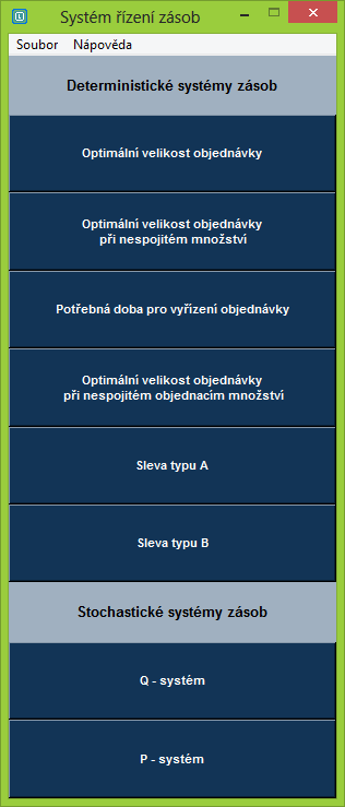 Strana 48 Program Po spuštění se program dostane do hlavního menu, které je následují: Obr.