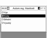 Informační systém 129 Optimalizování zvuku pro daný styl hudby Nastavení hlasitosti Navi 600 Max. hlasitost při zapnutí Hlasitost závislá na rychlosti Zvolte EQ: (Ekvalizér:) (ekvalizér).