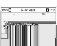 Informační systém 151 Vstup AUX Všeobecné informace Pod zavěšenou přístrojovou deskou na středové konzole se nachází zdířka AUX k připojení externích zdrojů zvukového signálu.