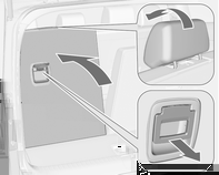 Sedadla, zádržné prvky 43 Při zvednutí opěradla může dojít k zablokování bezpečnostního pásu vzadu uprostřed. Pokud k tomu dojde, nechte pás, aby se celý vrátil zpět, a začněte znovu.
