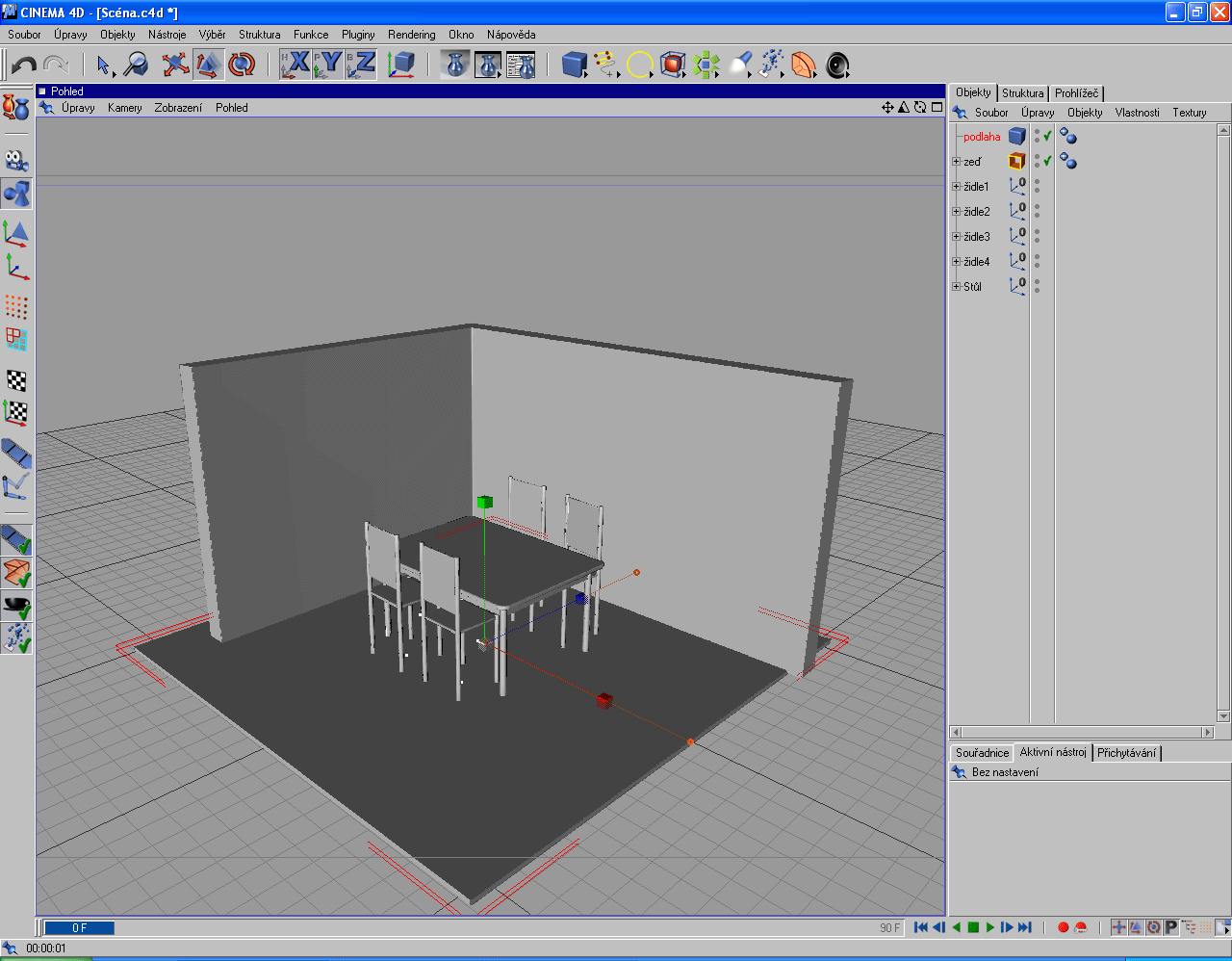 Do procedury Vytažení NURBS přetáhněte obrys zdi a nastavte výšku