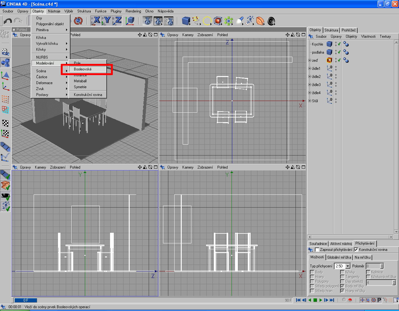 Do scény vložte proceduru