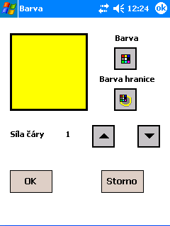 Nastavení zobrazení dojde k přepnutí obrazovky na seznam otevřených vrstev, kde je možno ovlivnit jejich zobrazování.