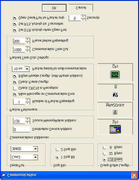 4.2 Rozšířené okno konfigurace portu Do položky Serial port nastavte číslo COM portu, které jste zjistili v okně Správce zařízení, které je uvedeno výše.