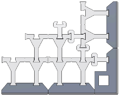 První vrstva: Druhá vrstva: Obr. 7.2.1a příklad vnitřního rohu zdi s jedním kotvením 7.2.2 Vnější rohy Vnější rohy se provádějí na vazbu pomocí rohové tvarovky.