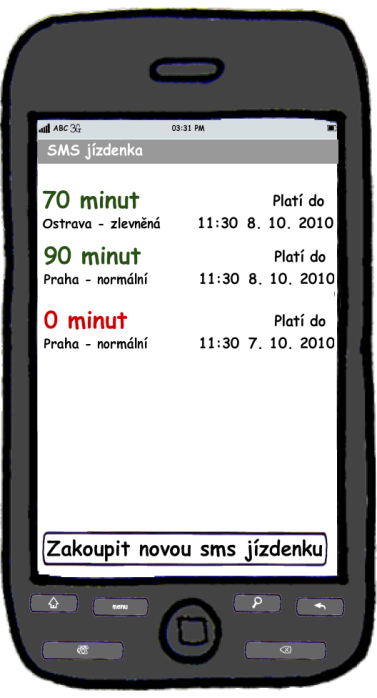 Prototyp Informace V prototypu jsem se zaměřil především na nejpoužívanější část aplikace, tj.