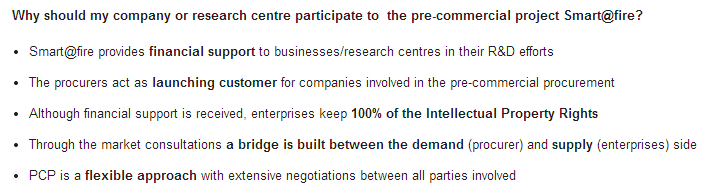Proč se účastnit? (příklad Smart@fire) Potřeba nalákat případné subdodavatele 10 Co to znamená PCP?