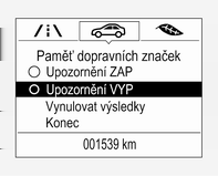 Řízení vozidla a jeho provoz 179 značky, vybráním položky Vynulovat výsledky a potvrzením stisknutím tlačítka SET/CLR na páčce směrových světel.