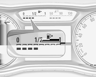 Přístroje a ovládací prvky 89 Displej vyšší úrovně výbavy Otáčkoměr Palivoměr Pro různé jízdy lze vybrat mezi dvěma počítadly kilometrů jízdy.