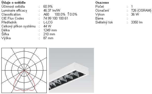 2. Siteco Rasterleuchte (5LL21211C 1*36W) Obr.