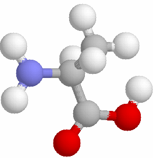 Obr. 3. 5: Tečkový model vygenerováno pomocí PyMolu Koule a tyčinky Balls and Sticks model Tento model znázorňuje všechny atomy a vazby, jež se v molekule vyskytují (viz obr. 3.6).