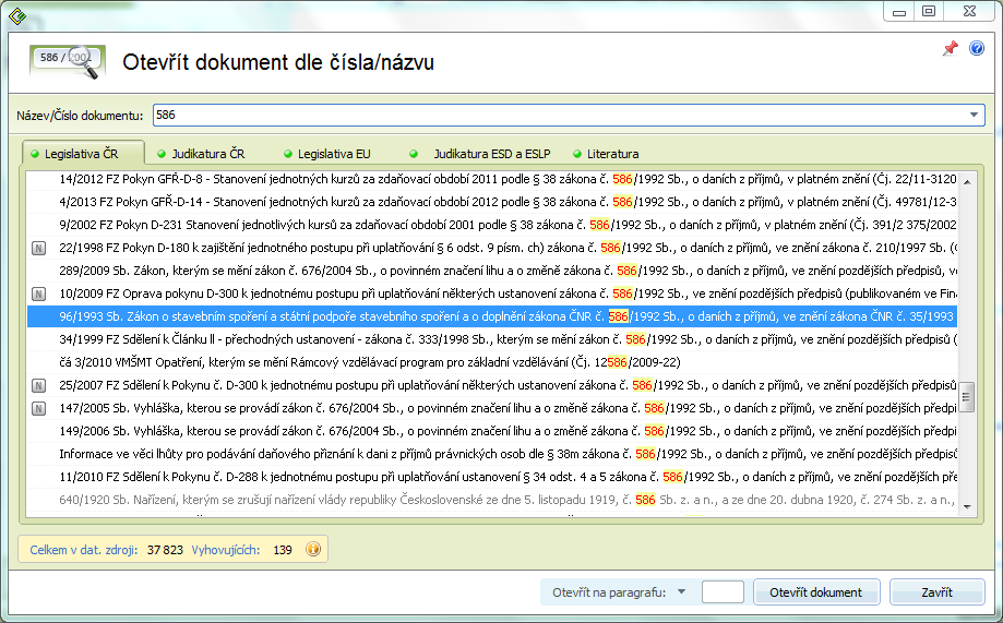 Codexis Uživatelská příručka 25 3.6 HISTORIE VYHLE 4.7 ČASOVÉ VYHLE 4.8 VYHLE PODLE Začátky práce s programem 3.