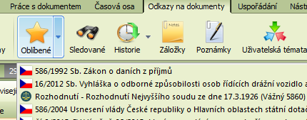 Codexis Uživatelská příručka 39 3.6 HISTORIE VYHLE 4.7 ČASOVÉ VYHLE 4.8 VYHLE PODLE Rozšířené ovládání Tím se otevře okno se seznamem aktuálně otevřených dokumentů v daném datovém zdroji.