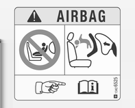 40 Sedadla, zádržné prvky EN: NEVER use a rearward-facing child restraint on a seat protected by an ACTIVE AIRBAG in front of it; DEATH or SERIOUS INJURY to the CHILD can occur.
