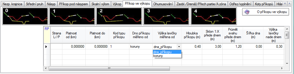 RP51 7. Typ výkopu (P50-1) = 6 Sklon určený bočním omezením Obr. č. 11g: 8. Typ výkopu (P50-1) = 7 Lomy sklonu na rozhraních geolog. Vrstev Obr. č. 11h: 3.