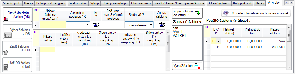 RP51 V podsypu se sestrojí lavička široká 0.25 m nebo podle zadaného odsazení (bod B), dále sklon 1:1 (bod C) a rovnoběžná vrstva s plání o tloušťce 0.15 m až k ose.