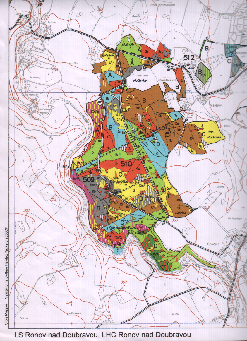 Obr. 3 Porostní mapa stav k 1.