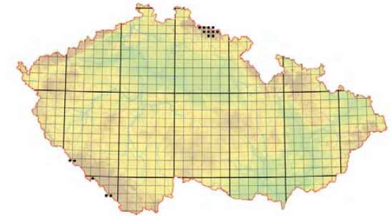 Kosodřevina (4070) Krkonoše, Sněžka z Růžohorského sedla *A7 Kosodřevina (4070*) Svaz Pinion mugo: Myrtillo-Pinetum mugo.