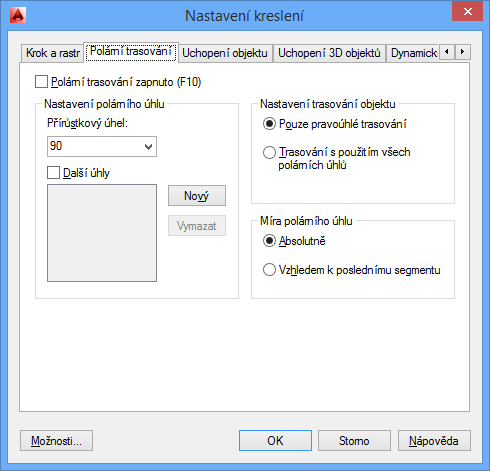 6.2 Krok Krok je vzdálenost (skok), o kterou se posunuje kurzor myši na obrazovce, lze nastavovat i jeho další parametry. Ze zkušeností vyplývá, že by měl být nastaven v rozmezí 2 až 5 mm.