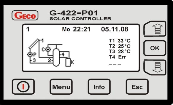 8. Odpojte přívodní hadici ruční pumpy od ventilu (9). 9. Dále, pomocí šroubováku, upravte na průtokoměru šroubem (8) průtok teplonosné kapaliny takto : ploché kolektory - 1.