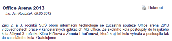 Přelstíme zapomínání? Studenti prvního ročníku a společenskovědního semináře ledečského gymnázia měli 2.května 2013 výjimečnou příležitost dovědět se mnoho zajímavostí o lidské paměti.