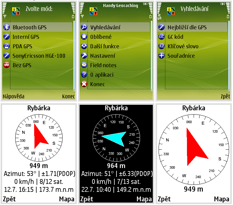 pokročilého operačního systému. Navigační aplikace psané v Javě minimálně dokáţí zobrazovat kompas se šipkou a vzdálenost od cílových souřadnic, pokročilejší jiţ umí pracovat i s mapovými podklady.