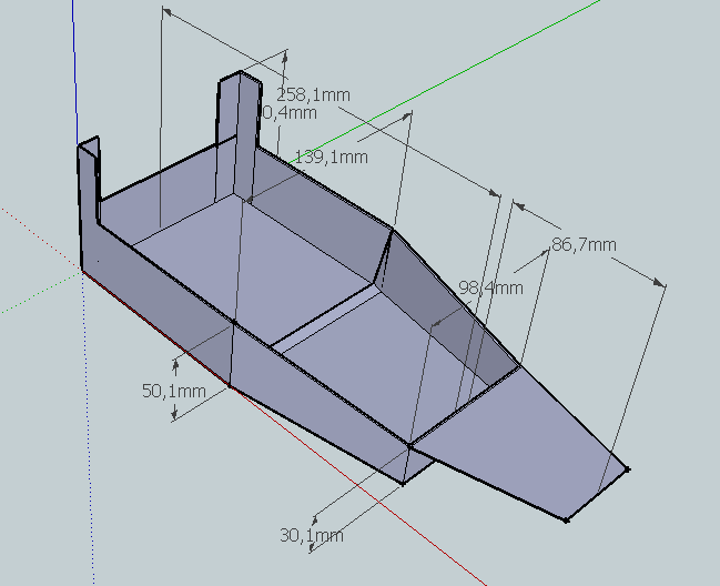 Použitý materiál: - 2 mm hliníkový plech - L profil z duralu - Konstrukce je spojena pomocí nýtů Obr.