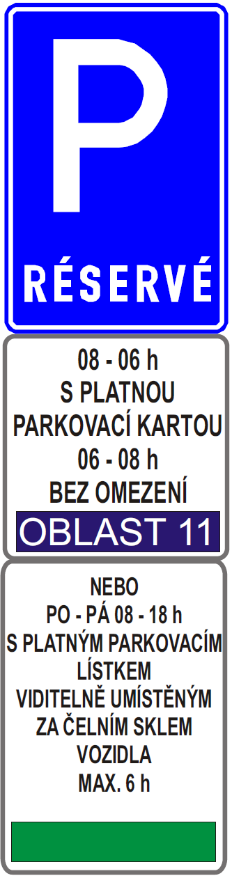 7.1.2 Lokality návštěvnického střednědobého parkování 7.1.3 Lokality smíšeného parkování Za křižovatkou ve směru jízdy na začátku úseku MK určeného pro návštěvníky budou umístěny DZ IP13c doplněné