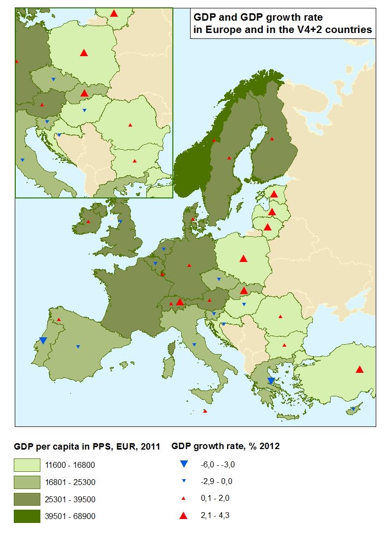 Obr. 11: Ekonomická výkonnost v Evropě a v