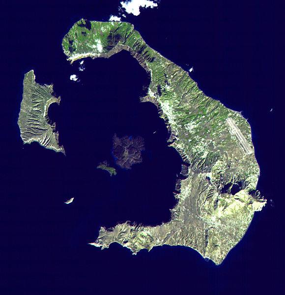 souostroví Santorini (Řecko) nynější souostroví je zbytkem velkého