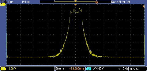 Obr. 2.6.6: Orientační frekvenční modulová charakteristika filtru 10kHz 10 db/div span 100 khz center 10,7 MHz Posledním navrhovaným filtrem je filtr 180 khz.