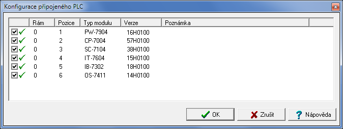 4. Obsluha PLC Obr.4.5 Nastavení konfigurace TC700 Obr.4.6 Načtení konfigurace z PLC Odpojení obsluhy periferního modulu Obsluhu kteréhokoli periferního