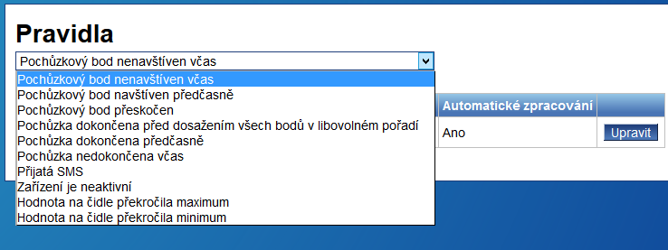 Pokud nemáme dosud definovaná žádná pravidla, pak při kliknutí na záložku Pravidla se otevře stránka viz obr. 3-6.