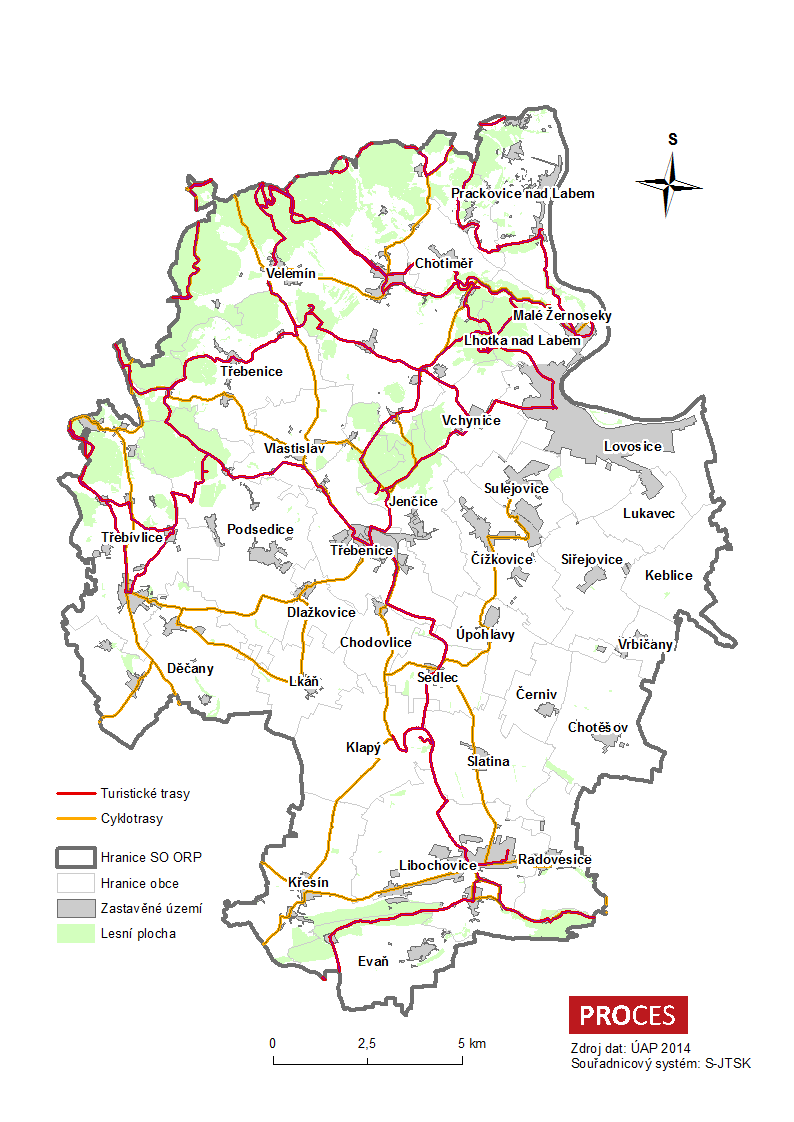 ZÚR Ústeckého kraje vymezují koridor Labské cyklostezky, která se v SO ORP Lovosice týká obce Malé Žernoseky. Dále je zde vymezen koridor Pooherské cyklostezky (trasa č.