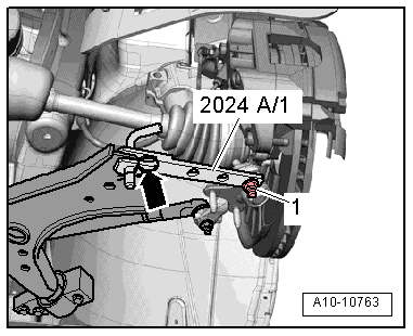 1,2/63; 77 kw TSI Motor 08.2013 Schrauben -1- herausdrehen und Wärmeschutzblech für Gelenkwelle rechts, falls vorhanden, abnehmen.