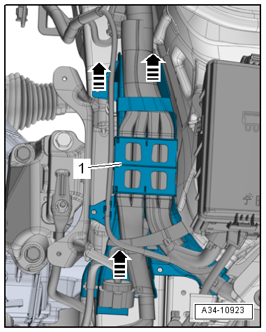 Ausbauen Octavia III 2013, Octavia III 2014 1,2/63; 77 kw TSI Motor 08.2013 Wasserkastenabdeckung ausbauen Karosserie - Montagearbeiten; Rep.-Gr. 66.