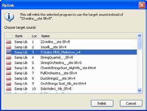 23 Relnk Relnk je výkonná funkce, která umožňuje změnt pano nebo sample za jný, který používá jeden č více programů.