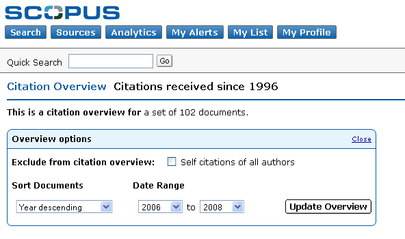 Web of Science Scopus Autocitace Web of Science Create