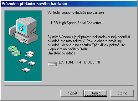 vypsán v dialogovém okně. Nyní stiskněte tlačítko DALŠÍ.