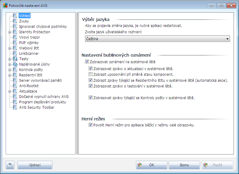 9. Pokročilé nastavení AVG Dialog pro pokročilou editaci nastaveni programu AVG Anti-Virus 2011 se otevírá v novém okně Pokročilé nastavení AVG.