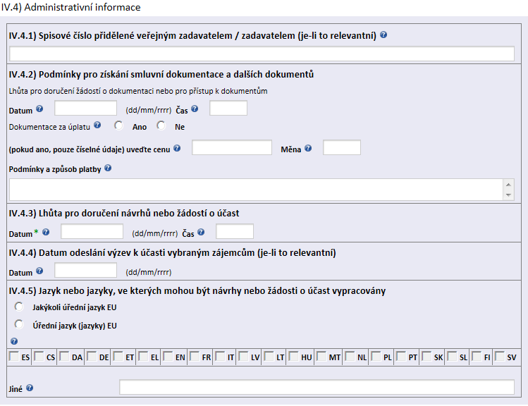 IV.4) Administrativní informace PROVOZNÍ ŘÁD - Příloha 3 IV.4.1) Spisové číslo přidělené veřejným zadavatelem/zadavatelem (je-li to relevantní) zadavatel uvede své vlastní číslo jednací (spisovou