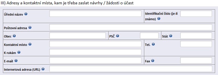 Identifikační číslo (je-li známo) - zadavatel povinně uvede identifikační číslo (pokud mu bylo přiděleno (text, 8 znaků, validní identifikační číslo organizace), např.