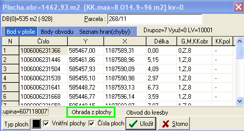 potvrdím kliknutím na OK a vybere se mi pouze těchto 5 bodů, u kterých si pak mohu založit PČB3 (zobrazí se mi pouze v náčrtu).