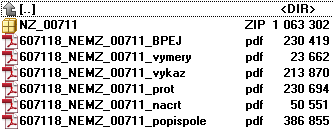 5.10. Kompletace příloh před odesláním k ověření ÚOZI Příloh k ověření úředně oprávněným zeměměřickým inženýrem by mělo být celkem 6 viz Obr.