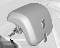 36 Sedadla, zádržné prvky Vodorovné nastavení Opěrky hlavy na zadních sedadlech Poznámky Schválené příslušenství se smí připojit pouze v případě, že se sedadlo nepoužívá.