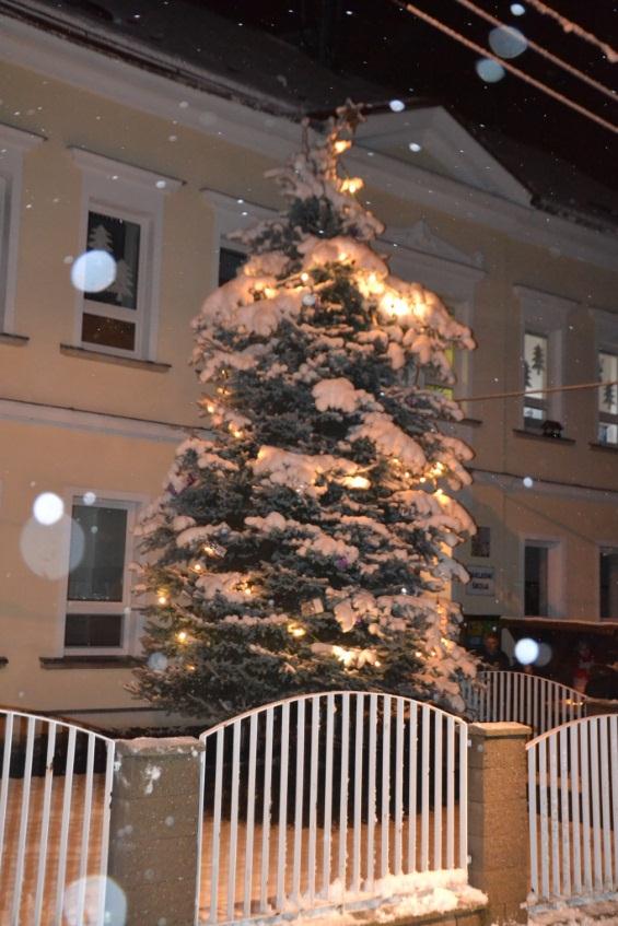 Pro ty, co se nepřišli v pátek 30. 11. 2012 podívat na rozsvícení stromku, akce probíhala takto: v 16:30 se všichni sešli v kostele a poslechli si koledy, které zpívali žáci, ale i učitelé.