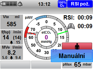 4 Příprava a obsluha 1. Pro funkci Manuální navigovat k poli Požad. a zvolit pole Manuální. Aby bylo možno zvolit funkci Manuální, musí být připojen MEDUtrigger. Jinak se tato funkce nezobrazí.