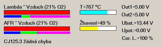 Bude-li zvolena notace AFR je nutné správně definovat druh použitého paliva. Předdefinované poměry jsou dány výčtem. Použijete-li palivo jež není předdefinováno, lze vybrat volbu "Option".