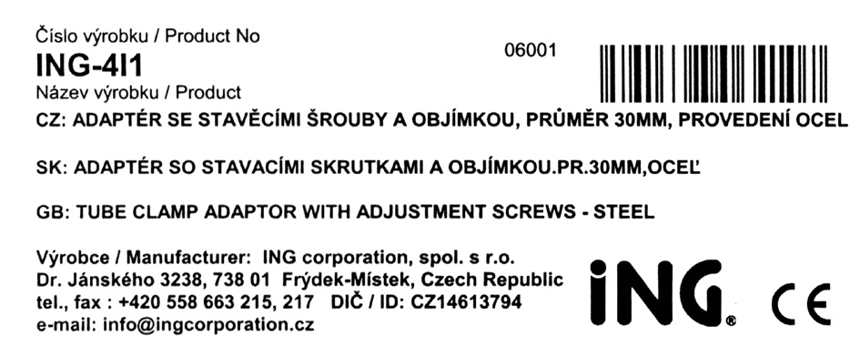 ZNAČENÍ ZBOŽÍ Číslo výrobku Výrobní šarže Čárový kód EAN13 Název výrobku Označení výrobce